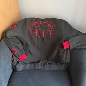 Superare Clay vs Liston Gray and Red Boxing Bomber Jacket